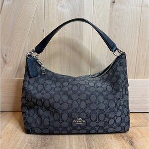 Coach East West Celeste Convertible Hobo Signature Bag Black Smoke